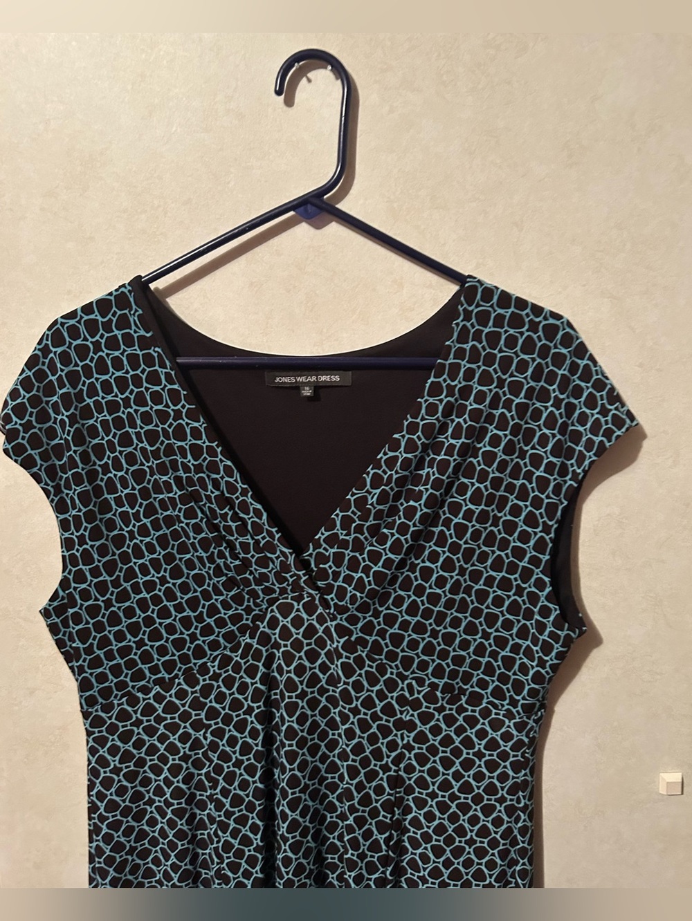 Jones New York Black and Teal Geometric Dress - Picture 2 of 7